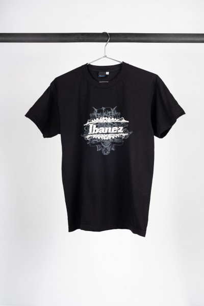 IBANEZ T-Shirt in schwarz mit Tribal-Logo auf der Brust (IT210)