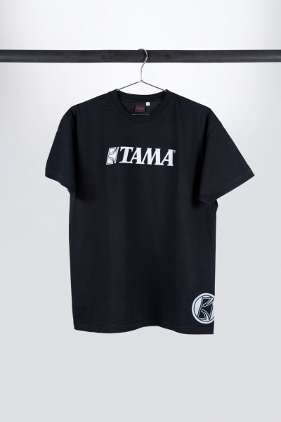 TAMA T-Shirt in schwarz mit weißem Logo auf der Brust (TT12LG)