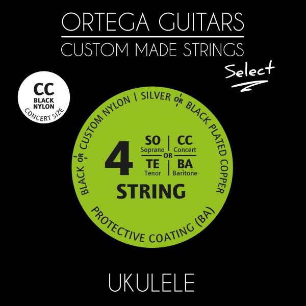 ORTEGA Custom Made Strings Select String Set - Ukulele 4 String (UKSBK-CC)