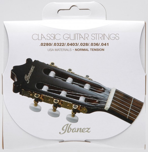 IBANEZ Saiten Set für 6 String Normal Tension - .0280/.0322/.0403/.028/.036/.041 Clear Nylon / Silverplated Wound (ICLS6NT)