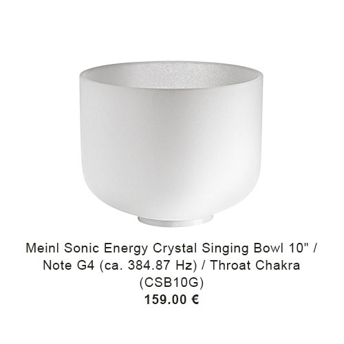 MEINL Sonic Energy Crystal Singing Bowl, white-frosted, 10" / 25 cm, Note G4, Throat Chakra (CSB10G) 