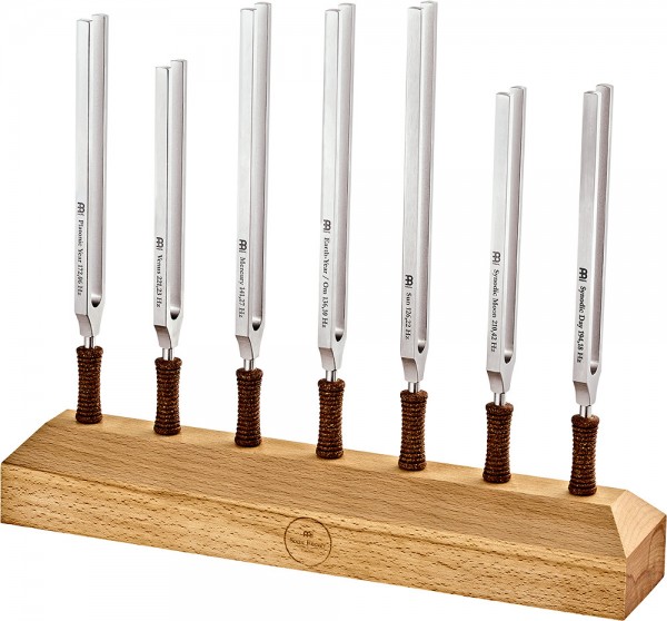 Meinl Sonic Energy Planetary Tuned Therapy Tuning Fork Chakra Set, 7 pcs, incl. Tuning Fork Holder (TTF-SET-CHA-7)