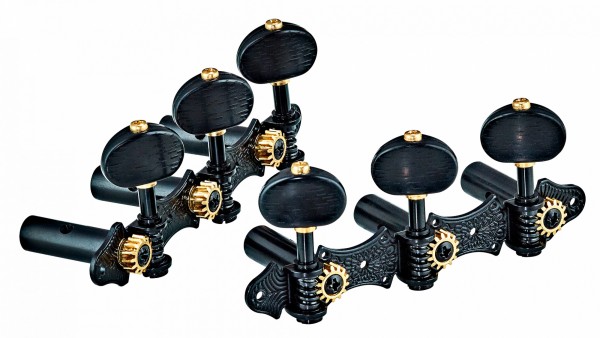 ORTEGA DeLuxe Guitar Tuning Machines - Black/Black (OTMDLX-BKBK)