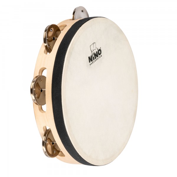 NINO Percussion Single Row Headed Wood Tambourine - 8” Natural (NINO944)