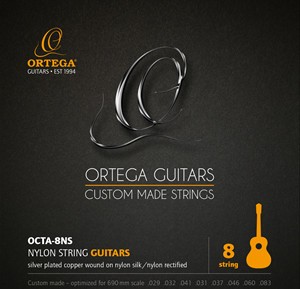 Ortega String Set 8-String Nylon Silver-plated Copper Wound - Single String 031 (OCTA-8D4)