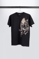 Black Ibanez t-shirt with grey "Retro Butterfly" frontprint (IT109)