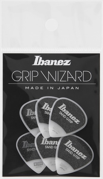 IBANEZ Grip Wizard Series Sand Grip Flat Pick - weiß 6 Stück (PPA16MSG-WH)