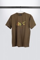 Dark green Ibanez t-shirt with camouflage "Xiphos" frontprint (IT208)