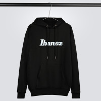 IBANEZ Organic Hoodie Black with White Logo and Leather Patch (IBZ-HOOD)