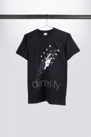 Black Ibanez t-shirt with white "djent-tri-fy" frontprint (IT14D)