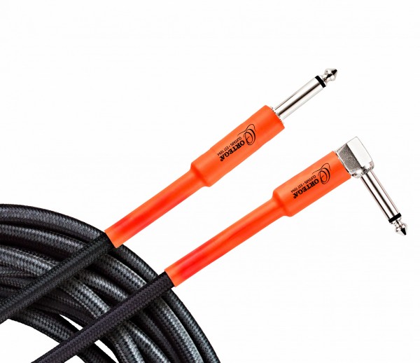 ORTEGA Instrument Cable - 9m/30ft. Black Tweed, STRAIGHT/ANGLE, Economy Series (OECI-30)