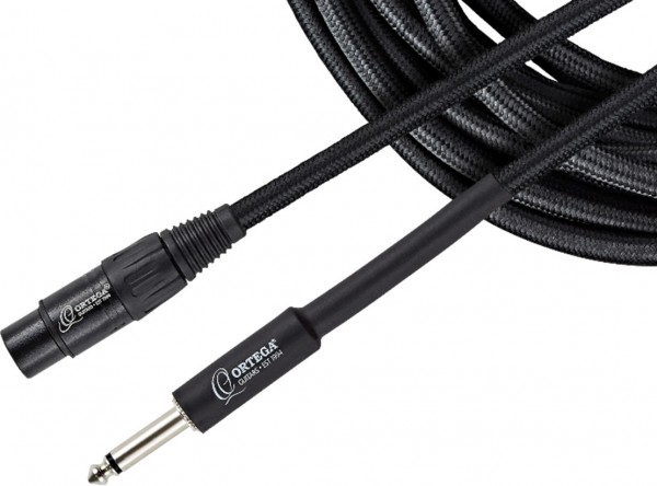 ORTEGA microphone cable 1/4" (6,3mm) / XLR female straight/straight - black cotton 6m/0,75q (OECM-20JX)