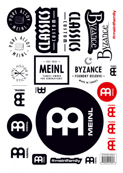 MEINL Sticker Sheet DIN A4 with 22 Stickers (STICKER-DINA4)