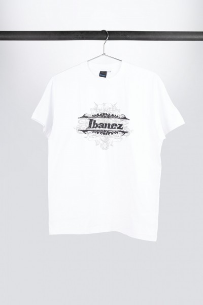 IBANEZ T-Shirt in weiß mit grauem "Tribal" Frontprint (IT110)