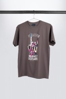 Grey Ibanez t-shirt with imprinted colorful "Hands" frontprint (IT213)