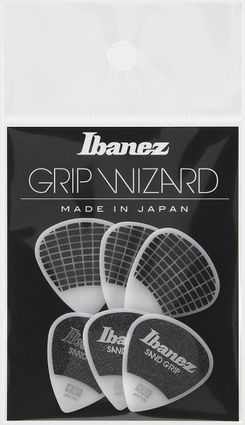 IBANEZ Grip Wizard Series Sand Grip Flat Pick - 6er Pack (PPA16HSG-WH)