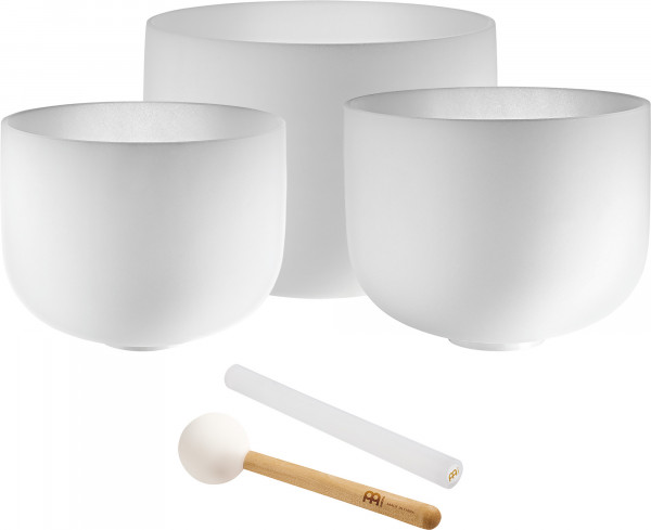 Meinl Sonic Energy 3-teiliges Crystal Singing Bowl Set, A4 / F4 / C4, 432 Hz (CSBSETAFC)