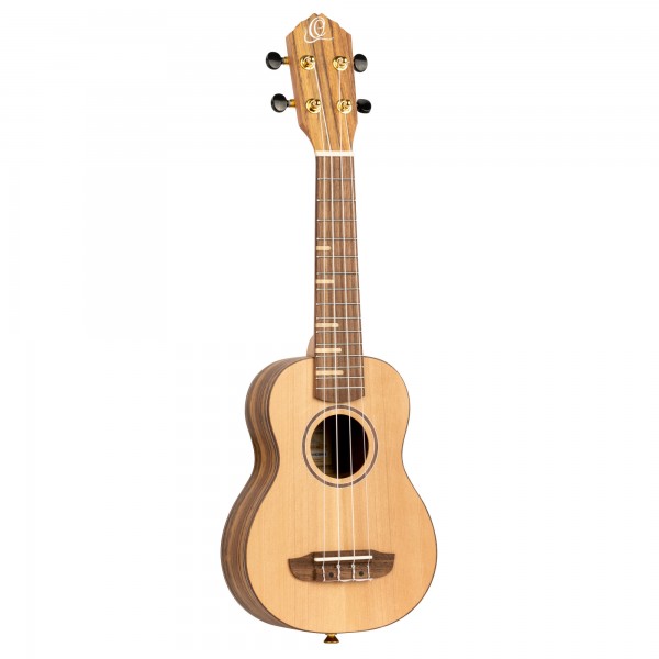 ORTEGA Timber Serie Sopran Ukulele 4 String - Solid Cedar / Walnut Natural + Bag (RUTI-SO)