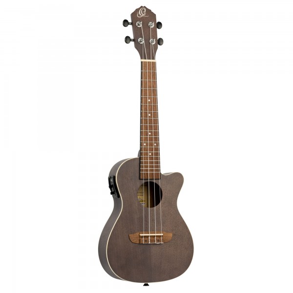 ORTEGA Earth Serie Konzert Preamp Ukulele 4 String - Okoume Coal Black (RUCOAL-CE)