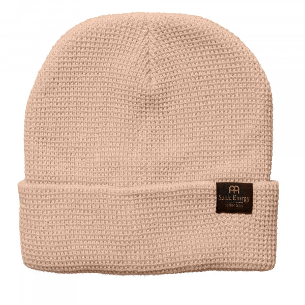 Meinl Sonic Energy Waffle Knit Beanie - Sand with gold logo on Woven Label (SE-KNITHAT-BG)