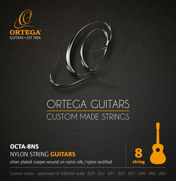 ORTEGA Custom Made Strings Guitar String Set - Nylon 8 String (OCTA-8NS)