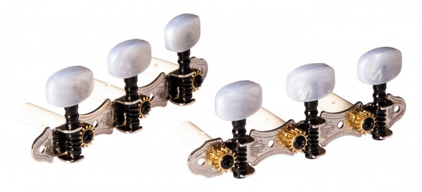 ORTEGA Family Series Guitar Tuning Machines - Chrome/White (OTM-FAMILYNT)