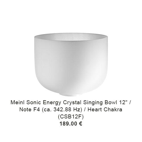 MEINL Sonic Energy Crystal Singing Bowl, white-frosted, 12" / 30 cm, Note F4, Heart Chakra (CSB12F) 