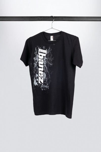 IBANEZ T-Shirt in schwarz mit weiß aufgedrucktem "Shattered" Logo auf der Brust (IT11SHTBK)