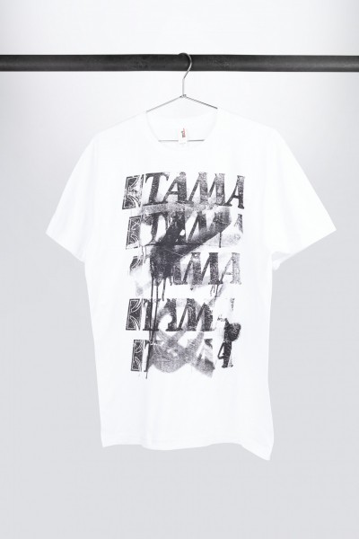 Tama t-shirt in white with Spray Paint frontprint (TT10GHET)