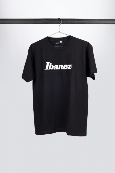 Black Ibanez t-shirt with bluish logo on chest (IT11LG)