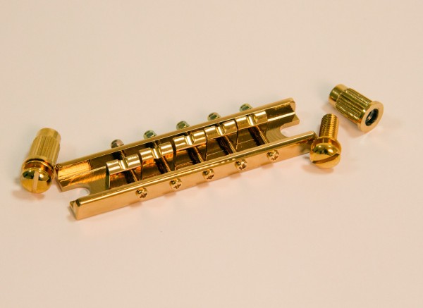 Ibanez Bridge & Tailpiece Tune-o-matic 5 String Bridge 15mm pitch gold (2BB44C0001)
