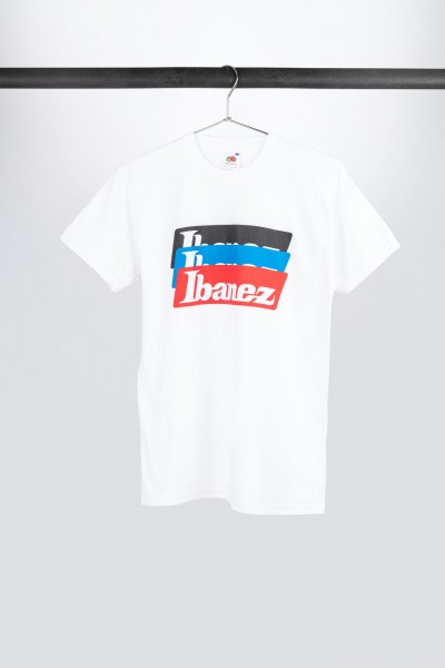 IBANEZ T-Shirt in weiß mit buntem "Ibanez" Frontprint (IT14LG)