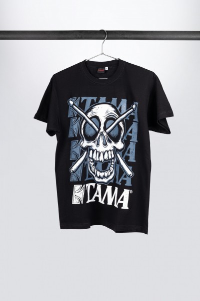 Tama t-shirt in black with Jolly Roger frontprint (TT11JR)