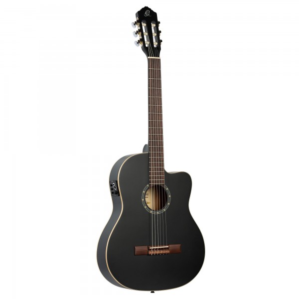 ORTEGA Family Series 4/4 Slim Neck Konzertgitarre 6 String - Fichte / Mahagoni Satin Black + Bag (RCE125SN-SBK)