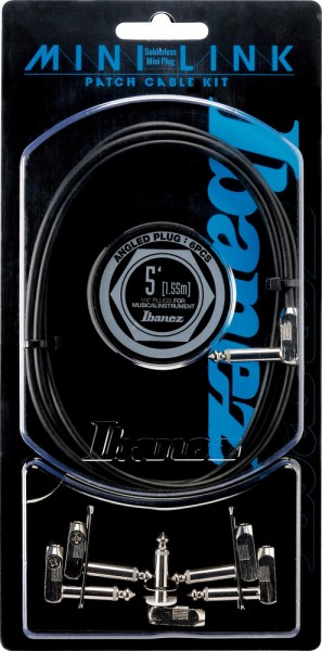 IBANEZ PA Serie (Standard) Instrumentenkabel -Patch Kit 1.53m / 5ft Kabel + 5 x abgewinkelter Stecker (PA01K5L)