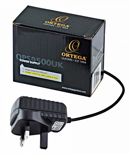 ORTEGA Netzstecker - 3m Kabel, 9V/500MA UK / CE Zertifiziert (OPS9500UK)