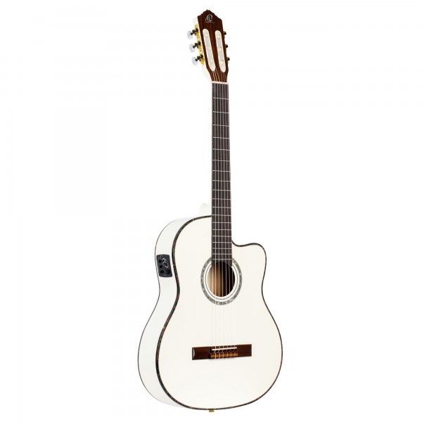 ORTEGA Family Series Pro 4/4 Konzertgitarre 6 String - Massive Fichte / Mahagoni White + Bag (RCE145WH)