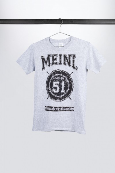 MEINL T-Shirt in grau mit schwarz aufgedrucktem College Logo auf der Brust (M40)