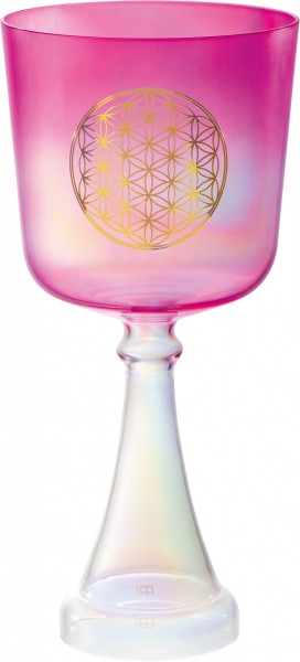 Meinl Sonic Energy 6" Crystal Singing Chalice F4, 440 Hz, Herzchakra, Pink, Blume des Lebens (CSC6FPFOL)