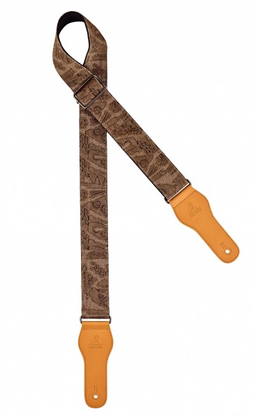 ORTEGA Spring Series Baumwollgitarrengurt - Brown Jean (OCS-310)