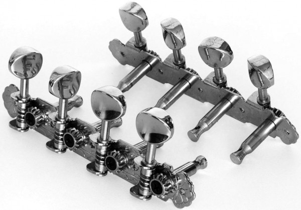 Tuner Set Mandoline Chrome Length 11,6cm, Distance between pegs 26mm - chrom (OER-20130)