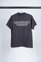 Dark grey Ibanez t-shirt with imprinted white Ibanez wing logo on chest (IT209)