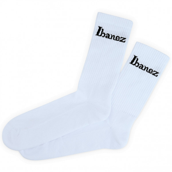 IBANEZ Socken weiß mit schwarzem Logo - 1 Paar - Größe 40-45 (IBZ-SOCKS-WH)