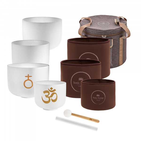Meinl Sonic Energy 4-piece Om Crystal Singing Bowl Set (CSBSETOM4)