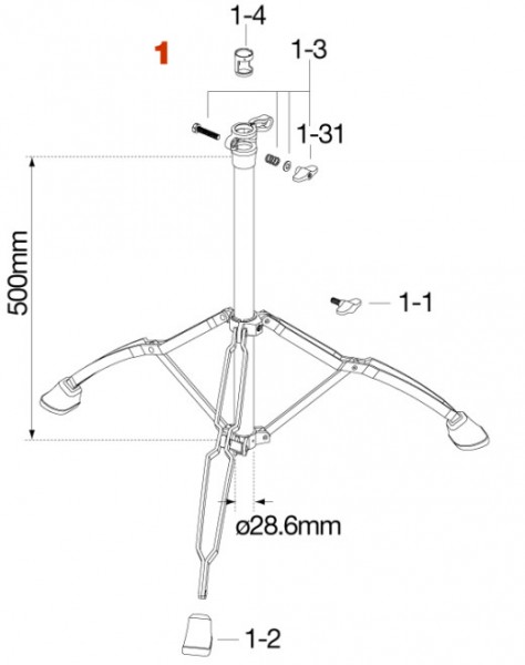 TAMA Base Assembly for HOW49WN Octoban Stand (HOW49WN1)