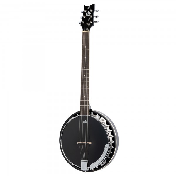 B-Grade ORTEGA Raven Series Banjo 6 String Lefty - Satin Black + Gigbag (1B-OBJE356SBL)