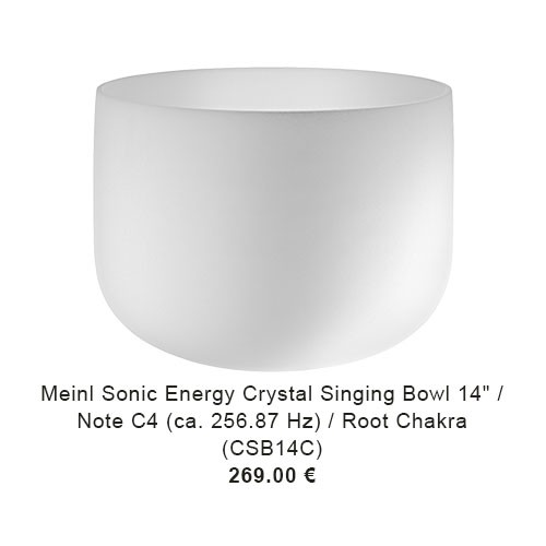 Meinl Sonic Energy Crystal Singing Bowl, white frosted, 14" / 35 cm, Note C4, Root Chakra (CSB14C)