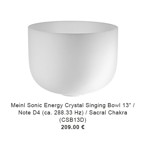 Meinl Sonic Energy Crystal Singing Bowl, white-frosted, 13" / 33 cm, Note D4, Sacral Chakra (CSB13D)