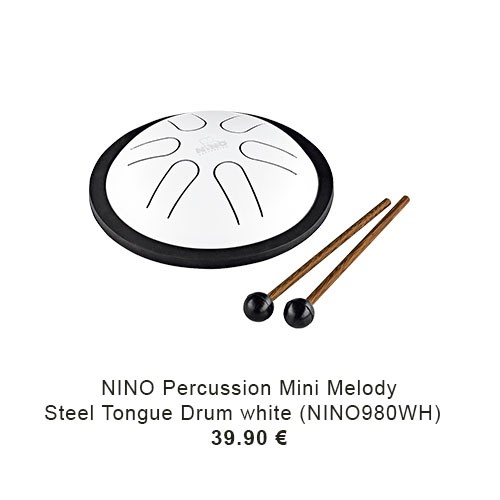 NINO Percussion Mini Melody Steel Tongue Drum - white (NINO980WH) 