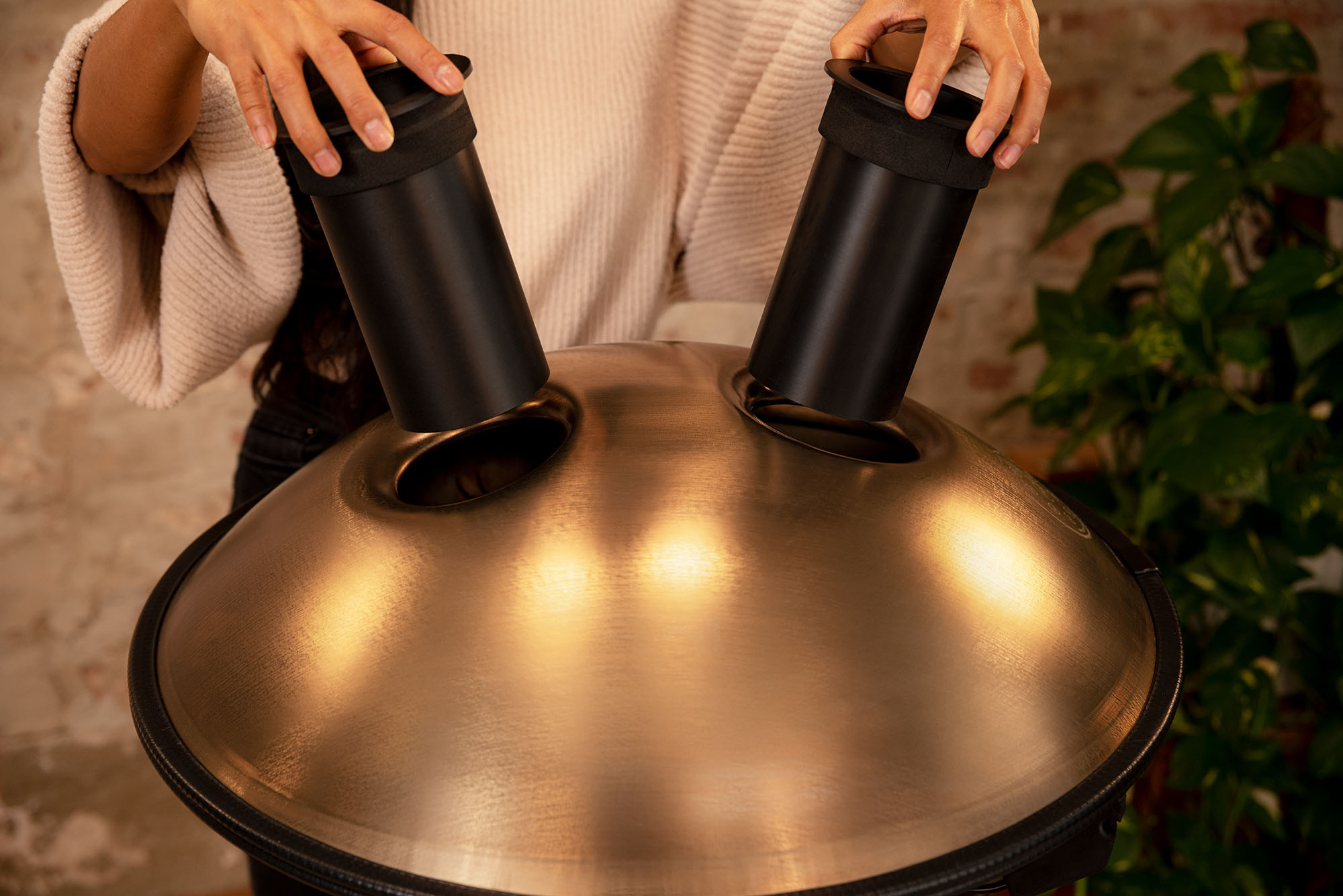 Sensory Handpan with 10 Notes Two Soundholes (D Kurd) — Sound